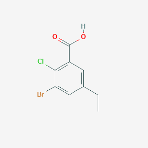 molecular formula C9H8BrClO2 B15361741 3-Bromo-2-chloro-5-ethylbenzoic acid 