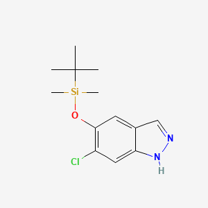 molecular formula C13H19ClN2OSi B15362059 6-Chloro-5-[[(1,1-dimethylethyl)dimethylsilyl]oxy]-1H-indazole 