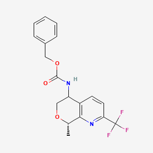 molecular formula C18H17F3N2O3 B15362107 benzyl N-[(8S)-8-methyl-2-(trifluoromethyl)-6,8-dihydro-5H-pyrano[3,4-b]pyridin-5-yl]carbamate 