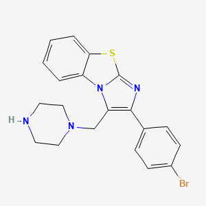 molecular formula C20H19BrN4S B15362169 2-(4-Bromo-phenyl)-3-piperazin-1-ylmethyl-benzo[d]imidazo[2,1-b]thiazole 