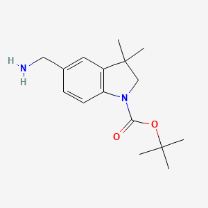 Tert-butyl 5-(aminomethyl)-3,3-dimethylindoline-1-carboxylate