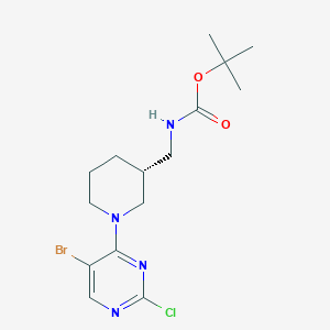 tert-butyl N-{[(3R)-1-(5-Bromo-2-chloropyrimidin-4-yl)piperidin-3-yl]methyl}carbamate