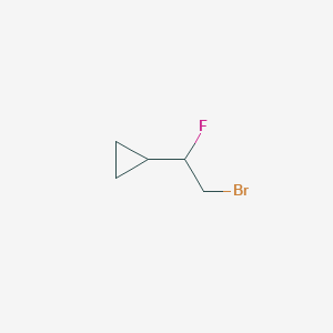 molecular formula C5H8BrF B15362341 (2-Bromo-1-fluoroethyl)cyclopropane 