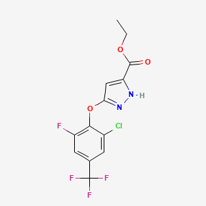 ethyl 3-[2-chloro-6-fluoro-4-(trifluoromethyl)phenoxy]-1H-pyrazole-5-carboxylate