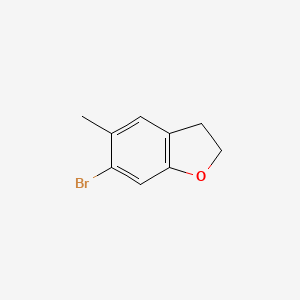 molecular formula C9H9BrO B15362435 6-Bromo-5-methyl-2,3-dihydrobenzofuran 