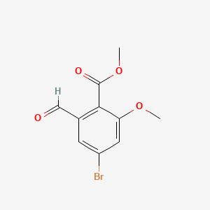 molecular formula C10H9BrO4 B15362474 Methyl 4-bromo-2-formyl-6-methoxybenzoate 