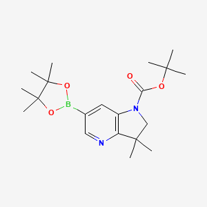 tert-butyl 3,3-dimethyl-6-(4,4,5,5-tetramethyl-1,3,2-dioxaborolan-2-yl)-2H-pyrrolo[3,2-b]pyridine-1-carboxylate