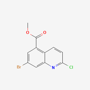 molecular formula C11H7BrClNO2 B15362606 Methyl 7-bromo-2-chloro-5-quinolinecarboxylate 