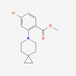 molecular formula C15H18BrNO2 B15362617 Methyl 4-bromo-2-(6-azaspiro[2.5]octan-6-yl)benzoate 