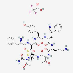 molecular formula C52H68F3N11O13S2 B15362632 H-D-Phe-Cys-Tyr-D-Trp-Orn-Thr-Pen-Thr-NH2 trifluoroacetate salt (Disulfide bond) 