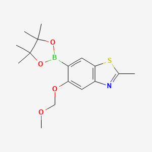 molecular formula C16H22BNO4S B15362651 5-(Methoxymethoxy)-2-methyl-6-(4,4,5,5-tetramethyl-1,3,2-dioxaborolan-2-yl)benzothiazole 