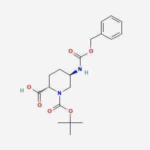 molecular formula C19H26N2O6 B15362659 (2S,5R)-5-(benzyloxycarbonylamino)-1-tert-butoxycarbonyl-piperidine-2-carboxylic acid 