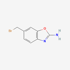 molecular formula C8H7BrN2O B15362667 6-(Bromomethyl)benzo[d]oxazol-2-amine 