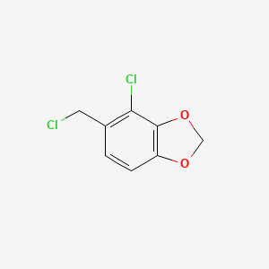 molecular formula C8H6Cl2O2 B15362680 1,3-Benzodioxole, 4-chloro-5-(chloromethyl)- CAS No. 99047-03-7