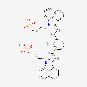 molecular formula C40H39ClN2O6S2 B15362723 4-[(2Z)-2-[(2E)-2-[2-chloro-3-[(E)-2-[1-(4-sulfobutyl)benzo[cd]indol-1-ium-2-yl]ethenyl]cyclohex-2-en-1-ylidene]ethylidene]benzo[cd]indol-1-yl]butane-1-sulfonate 