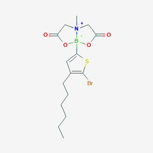 8-(5-Bromo-4-hexylthiophen-2-yl)-4-methyl-2,6-dioxohexahydro-[1,3,2]oxazaborolo[2,3-b][1,3,2]oxazaborol-4-ium-8-uide