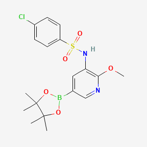 4-chloro-N-[2-methoxy-5-(4,4,5,5-tetramethyl-1,3,2-dioxaborolan-2-yl)pyridin-3-yl]benzenesulfonamide