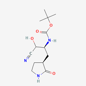 tert-butyl N-[(2S)-1-cyano-1-hydroxy-3-[(3S)-2-oxopyrrolidin-3-yl]propan-2-yl]carbamate