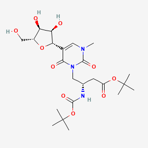 tert-butyl (3S)-4-[5-[(2S,3R,4S,5R)-3,4-dihydroxy-5-(hydroxymethyl)oxolan-2-yl]-3-methyl-2,6-dioxopyrimidin-1-yl]-3-[(2-methylpropan-2-yl)oxycarbonylamino]butanoate