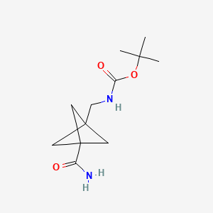 tert-butyl N-[(3-carbamoyl-1-bicyclo[1.1.1]pentanyl)methyl]carbamate