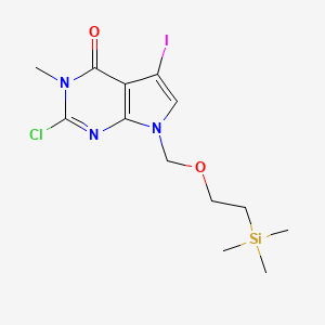 2-Chloro-5-iodo-3-methyl-7-(2-trimethylsilylethoxymethyl)pyrrolo[2,3-d]pyrimidin-4-one