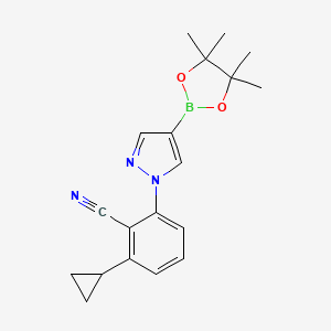 2-Cyclopropyl-6-(4-(4,4,5,5-tetramethyl-1,3,2-dioxaborolan-2-yl)-1H-pyrazol-1-yl)benzonitrile