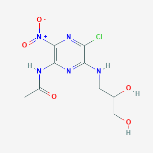 N-[5-Chloro-6-[(2,3-dihydroxypropyl)amino]-3-nitro-2-pyrazinyl]acetamide