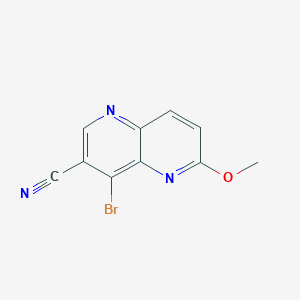 molecular formula C10H6BrN3O B15364262 4-Bromo-6-methoxy-1,5-naphthyridine-3-carbonitrile 