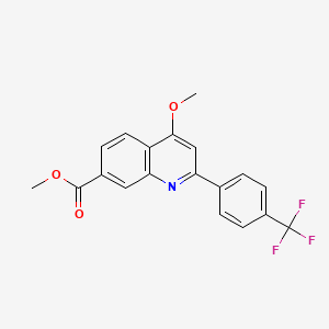 molecular formula C19H14F3NO3 B15364356 Methyl 4-methoxy-2-(4-(trifluoromethyl)phenyl)quinoline-7-carboxylate 