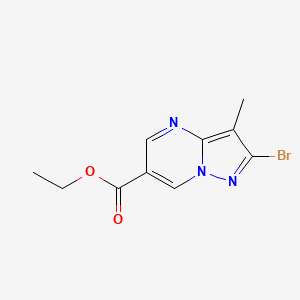 molecular formula C10H10BrN3O2 B15364362 Ethyl 2-bromo-3-methylpyrazolo[1,5-a]pyrimidine-6-carboxylate 