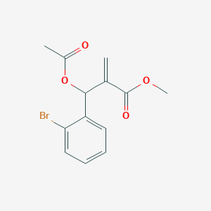 molecular formula C13H13BrO4 B15364366 Methyl 2-(acetoxy(2-bromophenyl)methyl)acrylate CAS No. 265299-12-5