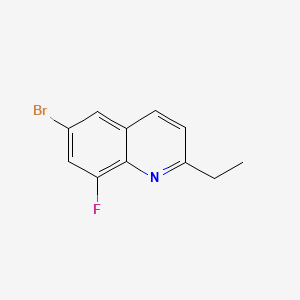 molecular formula C11H9BrFN B15364422 6-Bromo-2-ethyl-8-fluoroquinoline 