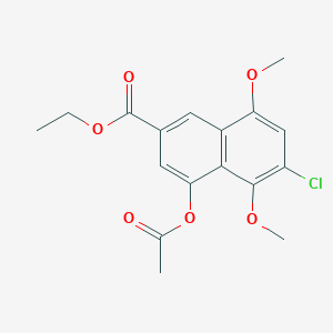 2-Naphthalenecarboxylic acid, 4-(acetyloxy)-6-chloro-5,8-dimethoxy-, ethyl ester