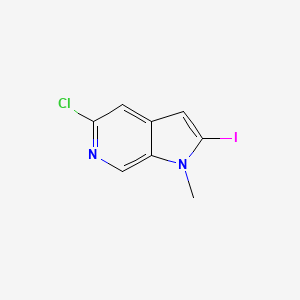 molecular formula C8H6ClIN2 B15364445 5-Chloro-2-iodo-1-methyl-1H-pyrrolo[2,3-c]pyridine 