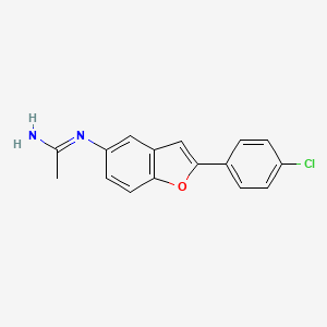 molecular formula C16H13ClN2O B15364458 n-[2-(4-Chlorophenyl)benzofuran-5-yl]acetamidine 