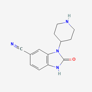 molecular formula C13H14N4O B15364494 2-oxo-3-piperidin-4-yl-2,3-dihydro-1H-benzoimidazole-5-carbonitrile 