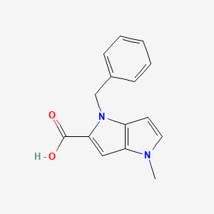 molecular formula C15H14N2O2 B15364496 1-Benzyl-4-methyl-1,4-dihydropyrrolo[3,2-b]pyrrole-2-carboxylic acid CAS No. 1240566-66-8