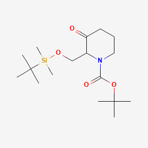 molecular formula C17H33NO4Si B15364522 tert-Butyl 2-(((tert-butyldimethylsilyl)oxy)methyl)-3-oxopiperidine-1-carboxylate 