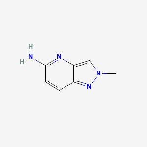 molecular formula C7H8N4 B15364538 2-Methyl-2H-pyrazolo[4,3-b]pyridin-5-amine 