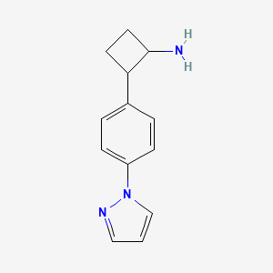 molecular formula C13H15N3 B15364559 2-[4-(1H-pyrazol-1-yl)phenyl]Cyclobutanamine 