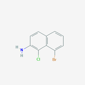 molecular formula C10H7BrClN B15364647 8-Bromo-1-chloro-2-naphthalenamine 