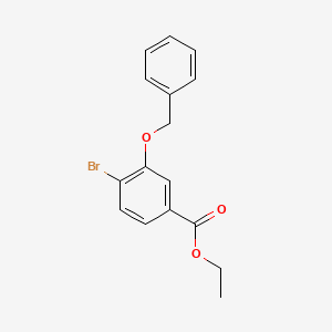 molecular formula C16H15BrO3 B15364889 Ethyl 4-bromo-3-benzyloxybenzoate 