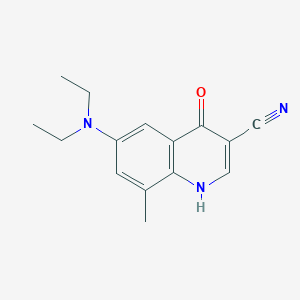 6-(Diethylamino)-4-hydroxy-8-methyl-3-quinolinecarbonitrile