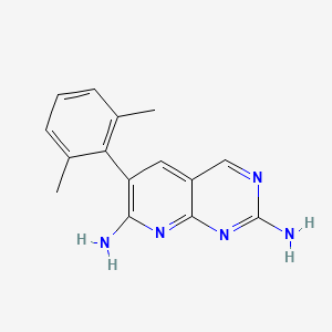 molecular formula C15H15N5 B15365588 6-(2,6-Dimethylphenyl)pyrido[2,3-d]pyrimidine-2,7-diamine 