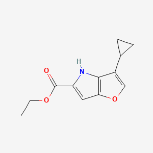 molecular formula C12H13NO3 B15365695 ethyl 3-cyclopropyl-4H-furo[3,2-b]pyrrole-5-carboxylate 