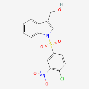 molecular formula C15H11ClN2O5S B15365781 (1-((4-Chloro-3-nitrophenyl)sulfonyl)-1H-indol-3-yl)methanol 