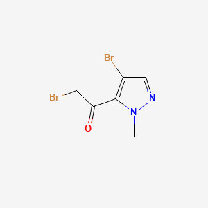 molecular formula C6H6Br2N2O B15365797 2-Bromo-1-(4-bromo-1-methyl-1H-pyrazol-5-yl)ethan-1-one 