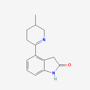 molecular formula C14H16N2O B15365814 4-(5-Methyl-3,4,5,6-tetrahydropyridin-2-yl)indolin-2-one 