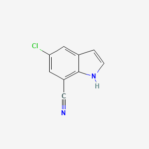 molecular formula C9H5ClN2 B15365893 5-Chloro-1H-indole-7-carbonitrile 