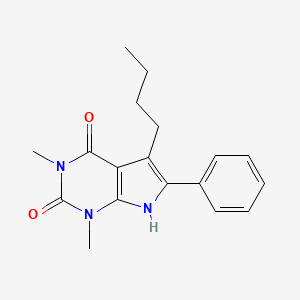 molecular formula C18H21N3O2 B15365980 1H-Pyrrolo(2,3-d)pyrimidine-2,4(3H,7H)-dione, 5-butyl-1,3-dimethyl-6-phenyl- CAS No. 53681-32-6